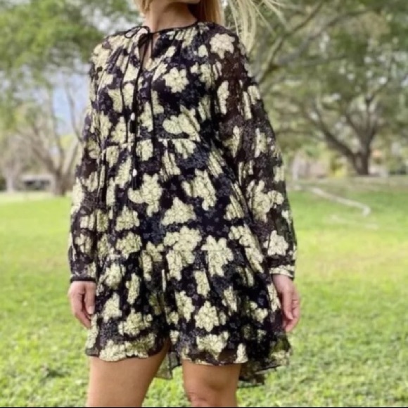 Zara voluminous printed mini dress. - Picture 3 of 7